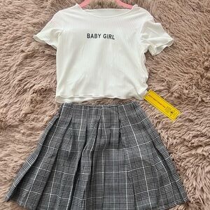Plaid Gray Kids Skirt